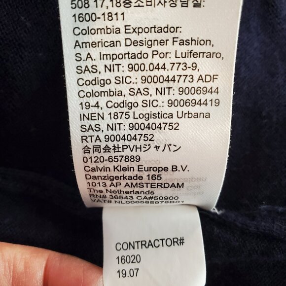 CALVIN KLEIN SZ XL Men's Extra Fine Merino Wool Zip Front Cardigan Sweater Navy - Picture 9 of 9